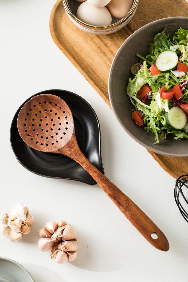 LAUCHUH Spoon Rest for Stove Top Cooking Spoon Holder for Kitchen Countertop Large Holder for Spatula  Spoons or Tong  Halloween Decor  Mother's Day Gifts  Black - Image 4